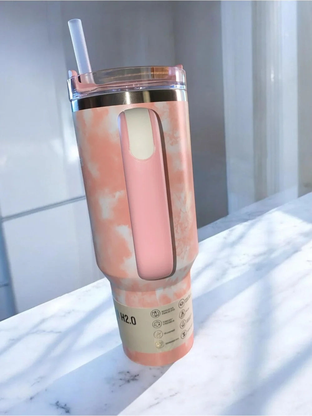 Stanley 40oz Quencher H2.0 Tumbler - Rose Quartz Swirl (New In Box)